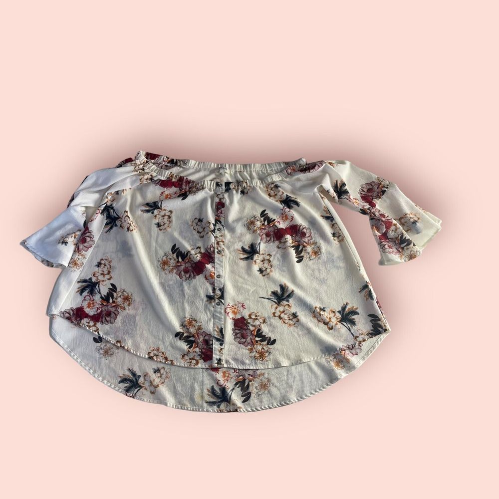 Umgee Womens Oversized Large Floral Bell Sleeve Off Shoulder Boho Cottage - Picture 9 of 15